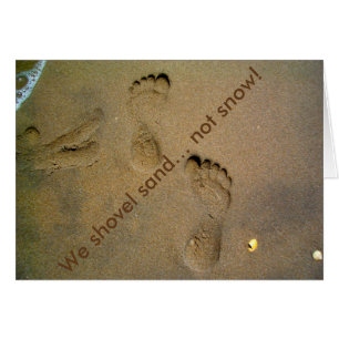 We schoppen zand niet sneeuw - voetafdrukken in de