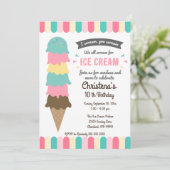 We schreeuwen allemaal ijs verjaardagsfeestuitnodi kaart (Staand voorkant)