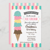 We schreeuwen allemaal ijs verjaardagsfeestuitnodi kaart (Voorkant / Achterkant)