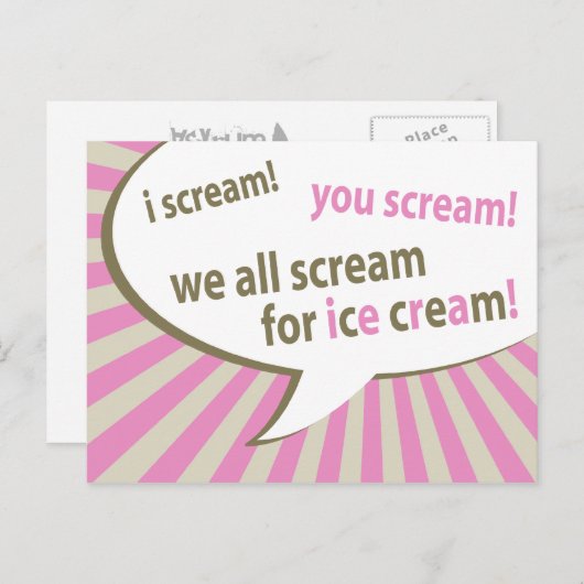 We schreeuwen allemaal om ijs. briefkaart (Voorkant / Achterkant)