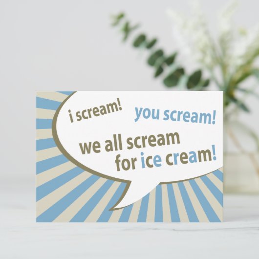 We schreeuwen allemaal om ijs. kaart (Staand voorkant)