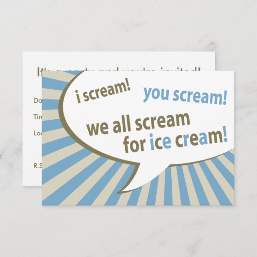 We schreeuwen allemaal om ijs. kaart (Voorkant / Achterkant)