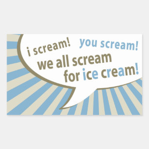We schreeuwen allemaal om ijs. rechthoekige sticker