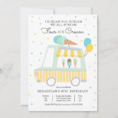 We schreeuwen allemaal vier ijsjes 4e verjaardagsf kaart (Voorkant)