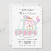 We schreeuwen allemaal vier ijsjes 4e verjaardagsf kaart (Voorkant)