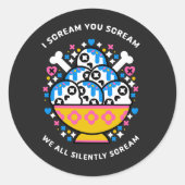 We schreeuwen allemaal zwijgend ronde sticker (Voorkant)