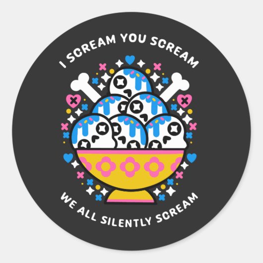 We schreeuwen allemaal zwijgend ronde sticker (Voorkant)