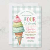 We schreeuwen vier ijs boog 4e verjaardag kaart (Voorkant)
