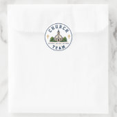 We Serve We Love Kerkteam Ronde Sticker (Tas)