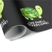 We Shell Overcome Funny Tortoise Pun Dark BG Cadeaupapier (Rol Hoek)