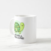 We Shell Overcome Funny Tortoise Pun Koffiemok (Voorkant links)