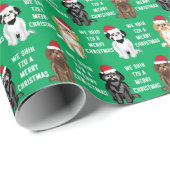 We Shih Tsu a Merry Kerstmis Cadeaupapier (Rol Hoek)