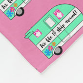 "We slapen graag rond" Camper Humor Fleece Deken (Hoek)