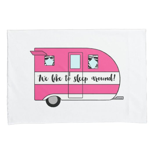 "We slapen graag rond" Camper Pillow-Hoesjes Kussensloop (Voorkant-Rechts)