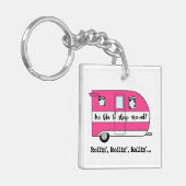 "We slapen graag rond!" Sleutelhanger (Voorkant Links)