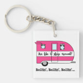 "We slapen graag rond!" Sleutelhanger (Voorkant)