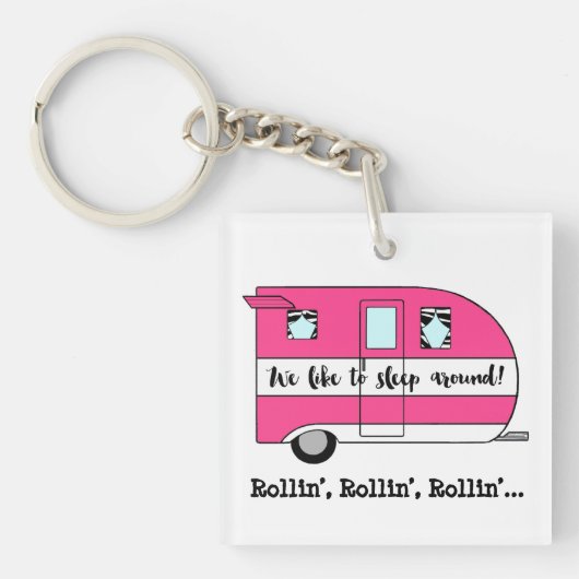 "We slapen graag rond!" Sleutelhanger (Voorkant)