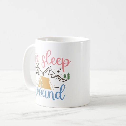 We slapen rond grappig koffiemok (Voorkant links)