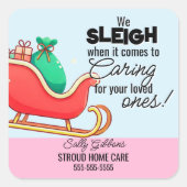 We Sleigh Caregiver Kerstmis klant sticker (Voorkant)