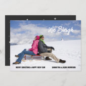 We Sleigh Funny Kerstvakantie Fotokaart Feestdagenkaart (Voorkant / Achterkant)