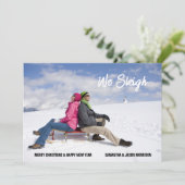 We Sleigh Funny Kerstvakantie Fotokaart Feestdagenkaart (Staand voorkant)