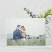 We sloten de knoop van de knoop Modern-ontwerpfoto Aankondiging (Staand voorkant)