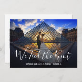 We sloten de Knot Elegant foto Weddenschap Aankondiging (Voorkant / Achterkant)