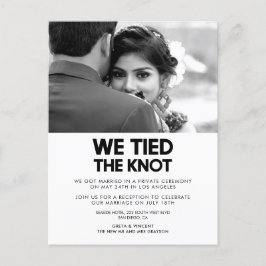 We sloten de knot Modern foto-aankondiging aan Briefkaart
