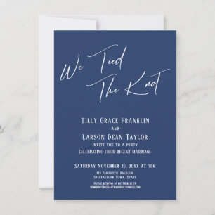 We sloten de Knot Simple Elegant Typography Navy Kaart