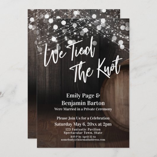 We sloten de Knot Wine Barrel en Lichten Kaart (Voorkant / Achterkant)