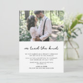 We sloten de simpele foto aankondiging van de knoo (Staand voorkant)