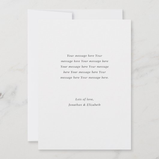 We sloten het Knot Modern Photo Elopement Wedding Aankondiging (Achterkant)