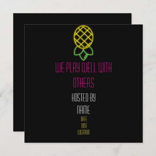 We spelen goed met anderen swingers party invitere save the date (Voorkant / Achterkant)