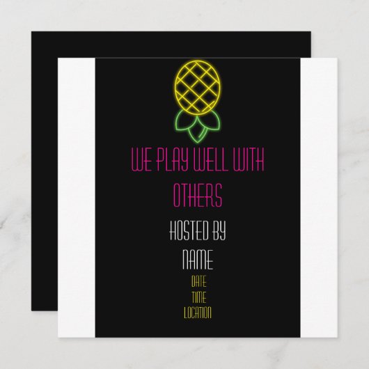 We spelen goed met anderen swingers party invitere save the date (Voorkant / Achterkant)