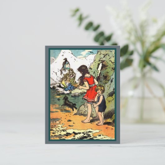 We spioneren twee Mermaids op de Rocks Feestdagenkaart (Staand voorkant)