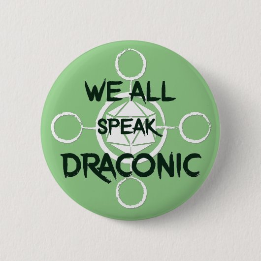 We spreken allemaal draconische Button (Voorkant)