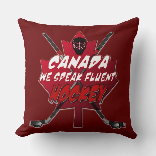 We spreken Fluent Hockey Canada Humor Kussen (Voorkant)