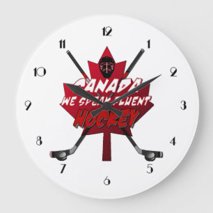 We spreken over Fluent Hockey Canada Humor Clock Grote Klok