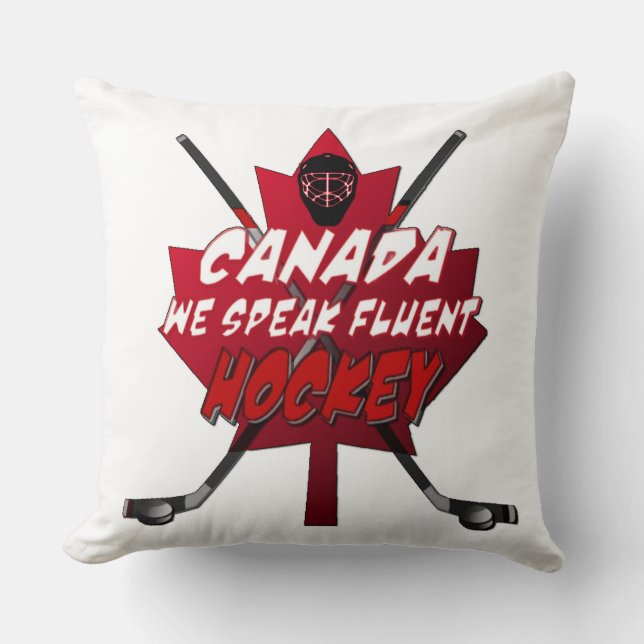 We spreken over Fluent Hockey Canada Humor Pillow Kussen (Voorkant)