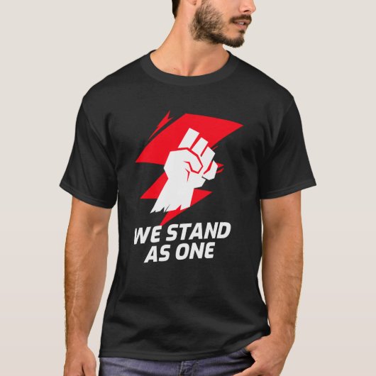 We staan als één t-shirt (Voorkant)