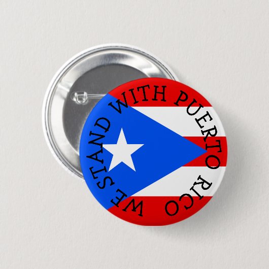 We staan bij Puerto Rico Buttonnen Ronde Button 5,7 Cm (Voorkant /achterkant)