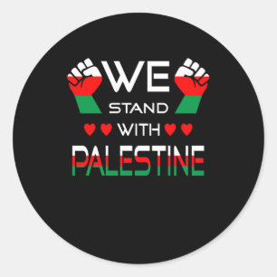 We staan met Palestina Ronde Sticker