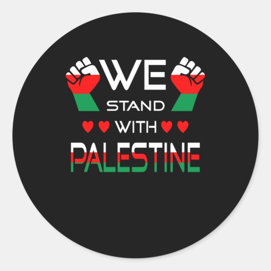 We staan met Palestina Ronde Sticker (Voorkant)