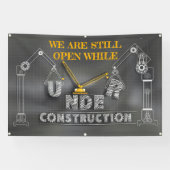 We staan nog open terwijl we in aanbouw zijn spandoek (Horizontaal)