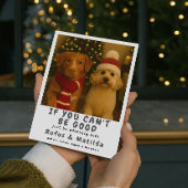 We staan op de Naughty List Hond Kerstfoto Feestdagenkaart