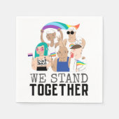 We staan samen LGBT Pride People Illustratie Servet (Voorkant)