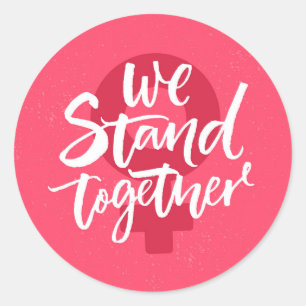 We staan samen ronde sticker
