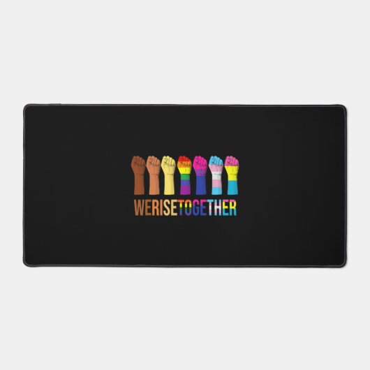 We Staan Samen Zwart Lgbt Gay Pride Ondersteuning Bureaumat (Voorkant)