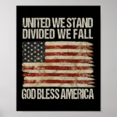 We staan verdeeld, we Herfsten God zegen Amerika Poster (Voorkant)