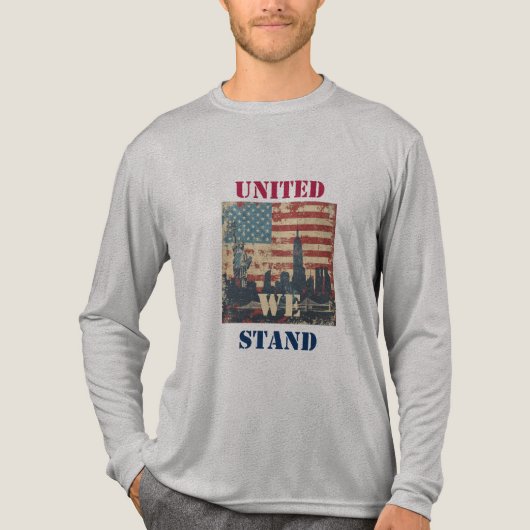 We staan verenigd | Amerikaans  ontwerp Tri-Blend Shirt (Voorkant volledig)